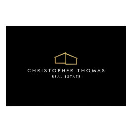 Modern Home Realtor Zwart/Goud Logo Downloaden Perfect Poster