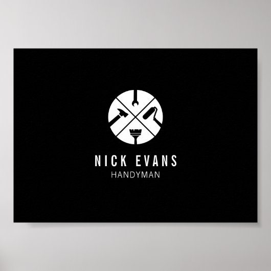 Modern Home Repair Handyman Logo Poster (Voorkant)