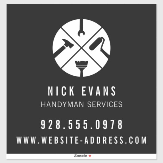 Modern Home Repair Handyman Logo Sticker (Vel)