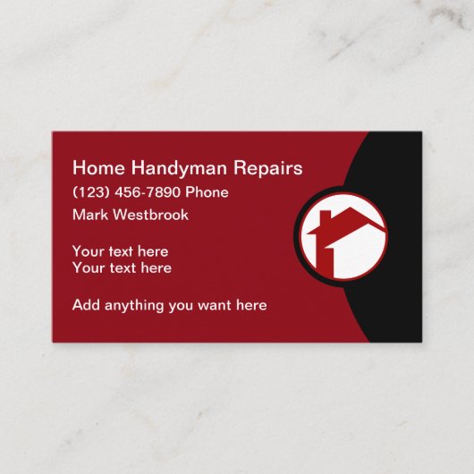 Modern Home Repareer Handyman Visitekaartje (Voorkant)