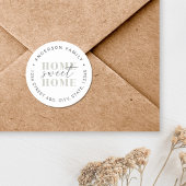Modern Home Sweet Home Gepersonaliseerd retouradre Ronde Sticker