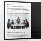 Modern Home Vastgoed Logo Dark Wood Drieluik Kaart (Binnenzijde eerst)