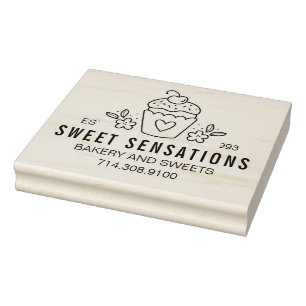 Modern Homemade Bakery Logo Cupcake Rubberstempel