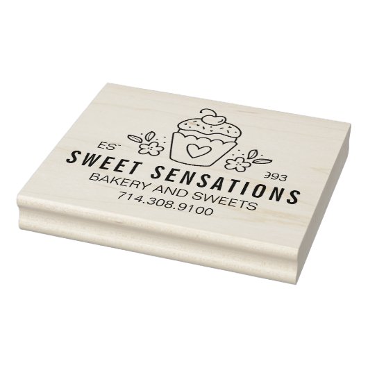 Modern Homemade Bakery Logo Cupcake Rubberstempel (Stempel)