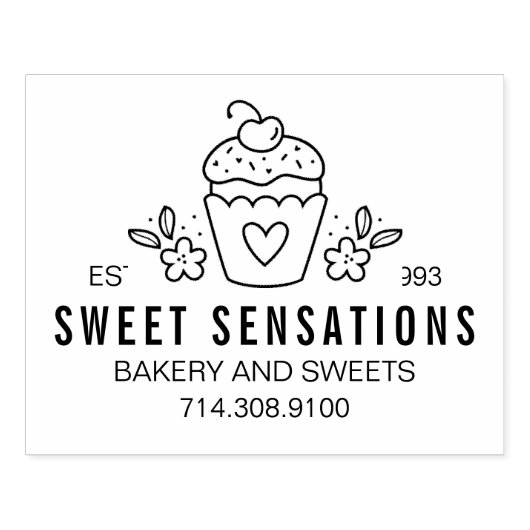 Modern Homemade Bakery Logo Cupcake Rubberstempel (Afrduk)