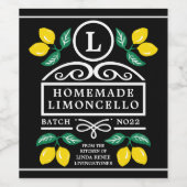 Modern Homemade Limoncello Wijn Etiket (Enkel label)