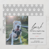 Modern Hond Blaft De Harige Engelen Zingen Foto Feestdagenkaart (Voorkant / Achterkant)