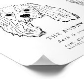 Modern Hondenhandtekening Drinken Bruiloft Huisdie Poster (Hoek)