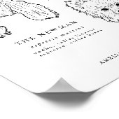 Modern Hondenhandtekening Drinken Bruiloft Huisdie Poster (Hoek)