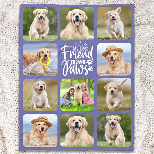 Modern Hondenliefhebber Best Friend Pet Photo Coll Fleece Deken