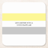 Modern Hondenliefhebber Labrador Fun Quote Kartonnen Onderzetters (Voorkant)