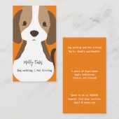 Modern Hondenwandelend huisdier zittend Visitekaar Visitekaartje (Voorkant / Achterkant)