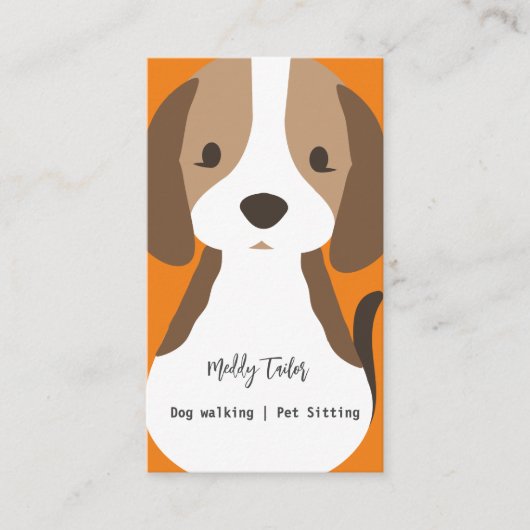 Modern Hondenwandelend huisdier zittend Visitekaar Visitekaartje (Voorkant)