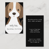 Modern Hondenwandelend huisdier zittend Visitekaar Visitekaartje (Voorkant / Achterkant)