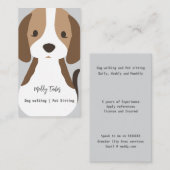 Modern Hondenwandelend huisdier zittend Visitekaar Visitekaartje (Voorkant / Achterkant)