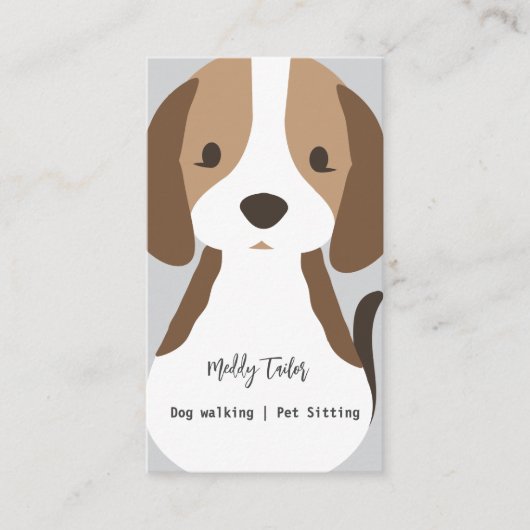 Modern Hondenwandelend huisdier zittend Visitekaar Visitekaartje (Voorkant)