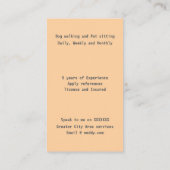 Modern Hondenwandelend huisdier zittend Visitekaar Visitekaartje (Achterkant)