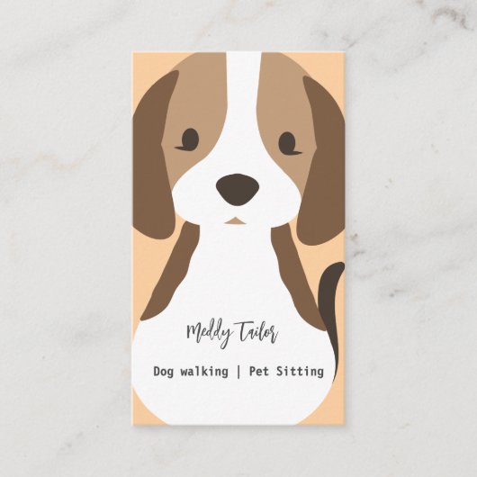 Modern Hondenwandelend huisdier zittend Visitekaar Visitekaartje (Voorkant)