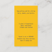 Modern Hondenwandelend huisdier zittend Visitekaar Visitekaartje (Achterkant)