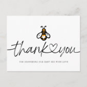 Modern Honey Bee Baby Shower Bedankje Briefkaart (Voorkant)