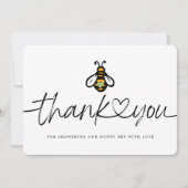 Modern Honey Bee Baby shower Bedankkaart (Voorkant)