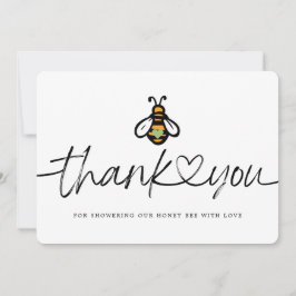 Modern Honey Bee Baby shower Bedankkaart
