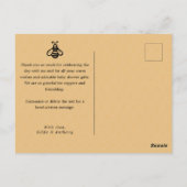 Modern Honey Bee Baby Shower Bedankt Briefkaart (Achterkant)