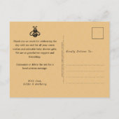 Modern Honey Bee Baby shower Dank u Briefkaart (Achterkant)