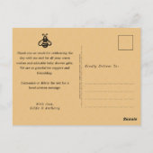 Modern Honey Bee Baby shower Dank u Briefkaart (Achterkant)