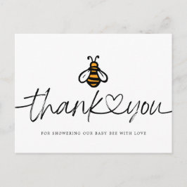 Modern Honey Bee Baby shower Hartelijk dank Briefkaart