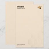 Modern Honey Bee Logo Honeycomb Watermark Briefpapier (Voorkant / Achterkant)