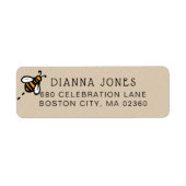 Modern Honey Bee Return Address Etiket (Voorkant)