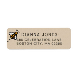 Modern Honey Bee Return Address Etiket