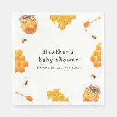 Modern Honey Bumblebee Lijst Baby shower Servet (Voorkant)