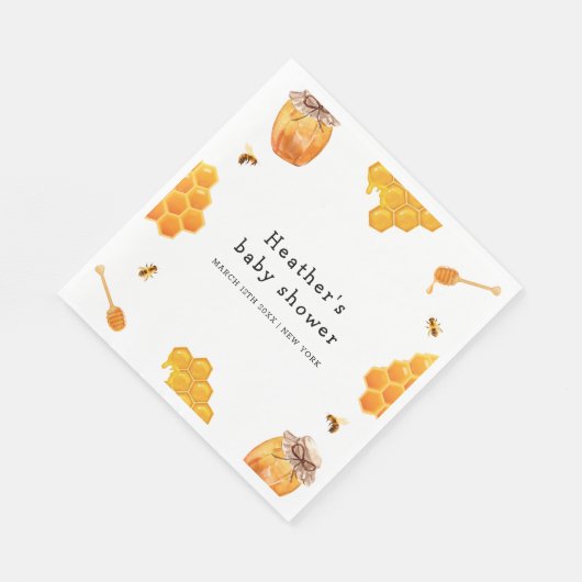 Modern Honey Bumblebee Lijst Baby shower Servet (Hoek)