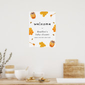Modern Honey Bumblebee Lijst Baby shower Welkom Poster (Keuken)