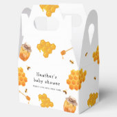 Modern Honey Bumblebee Pattern Baby shower Bedankdoosjes (Geopend)