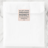 Modern Honey Jar Label Honeybee Apiary Pink (Tas)