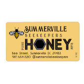 Modern Honey Label met Hexagon Border en Bee (Voorkant)