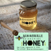 Modern Honey Label met Hexagon Border en Bee
