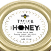 Modern Honey Label met Hexagon Border en Bee