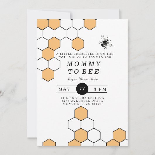 Modern Honeycomb | BumblebeenBaby shower Kaart (Voorkant)