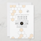Modern Honeycomb | BumblebeenBaby shower Kaart (Voorkant)
