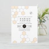 Modern Honeycomb | BumblebeenBaby shower Kaart (Staand voorkant)