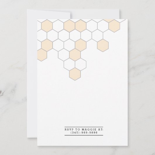 Modern Honeycomb | BumblebeenBaby shower Kaart (Achterkant)