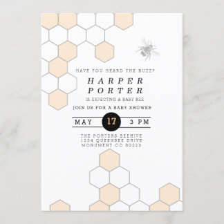 Modern Honeycomb | BumblebeenBaby shower Kaart