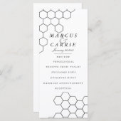 Modern Honeycomb huwelijksprogramma Programmakaart (Voorkant / Achterkant)