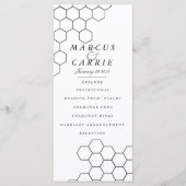 Modern Honeycomb huwelijksprogramma Programmakaart (Voorkant)
