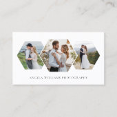 Modern Honeycomb Photo Collage Fotograaf Visitekaartje (Voorkant)