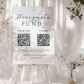Modern Honeymoon Fund QR Code Acryl Trouwbord Acryl Bord